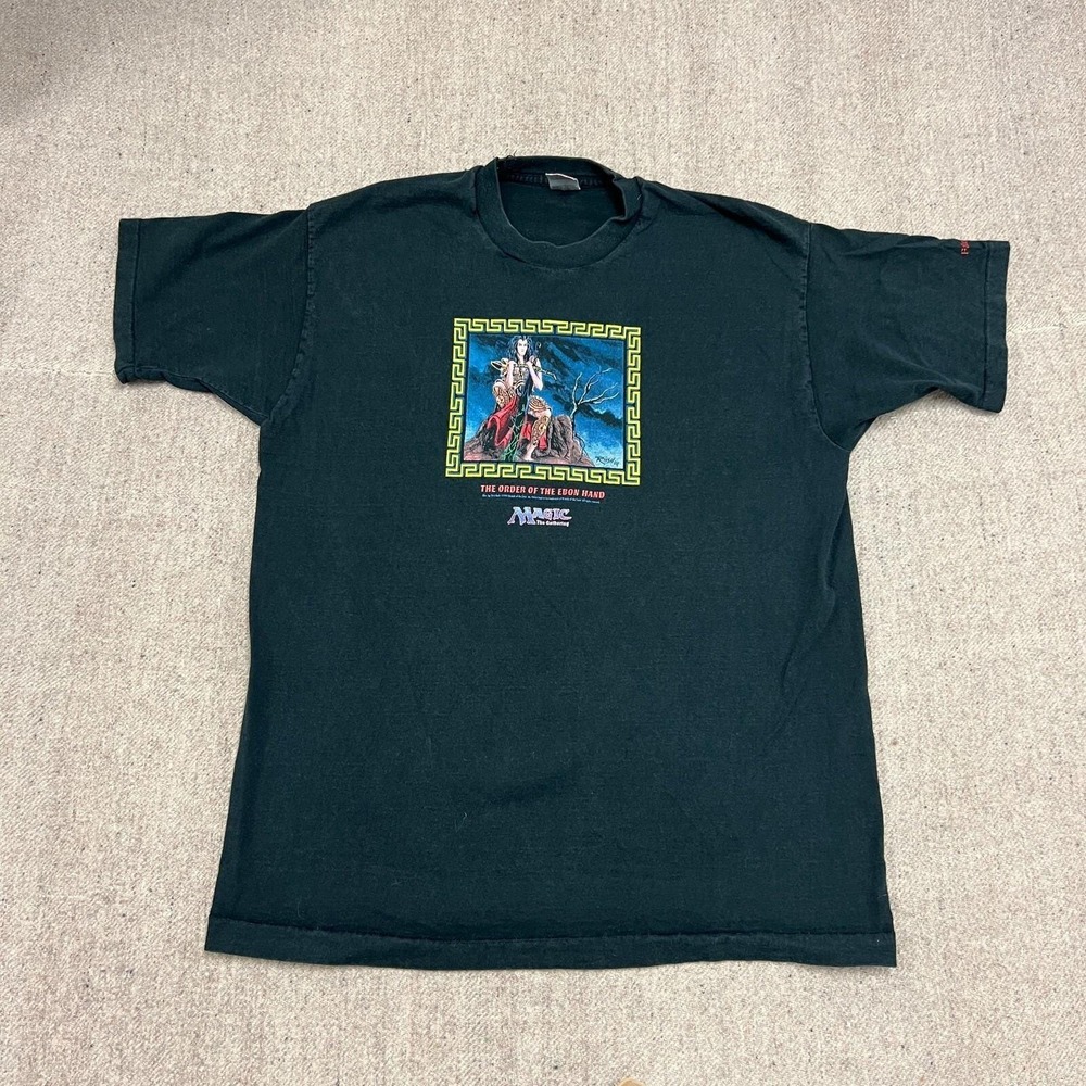 Vintage Magic The Gathering Shirt Mens XL Black 90s Order Of The Ebon Hand